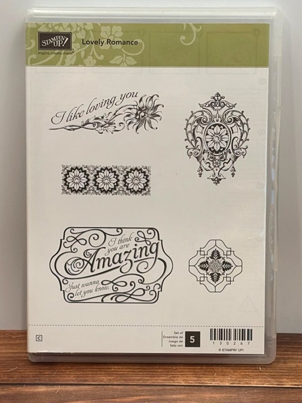 STAMPIN' UP! 130267 LOVELY ROMANCE CLEAR MOUNT RUBBER STAMP SET  AMAZING
